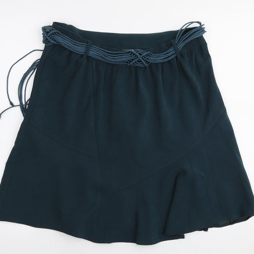 Isle Womens Green  Polyester Pleated Skirt Size 14