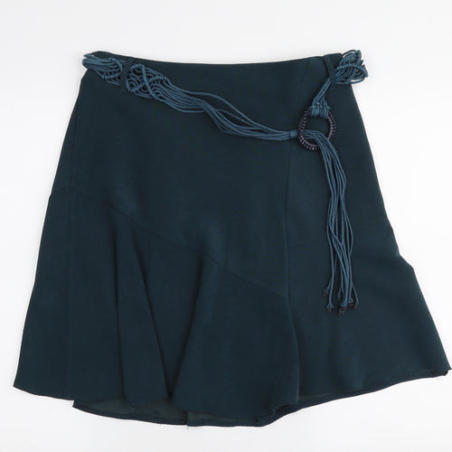Isle Womens Green  Polyester Pleated Skirt Size 14