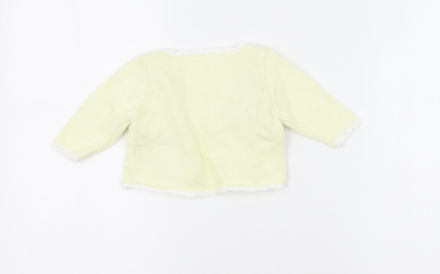Nannette Girls Yellow  Polyester Cardigan Jumper Size 0-3 Months  Button