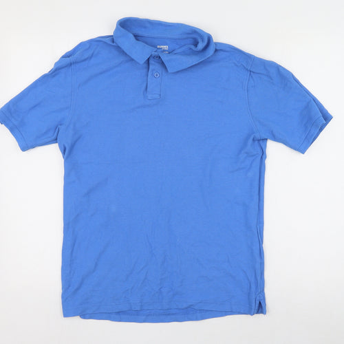 Dunnes Stores Mens Blue  100% Cotton  Polo Size S Collared Button
