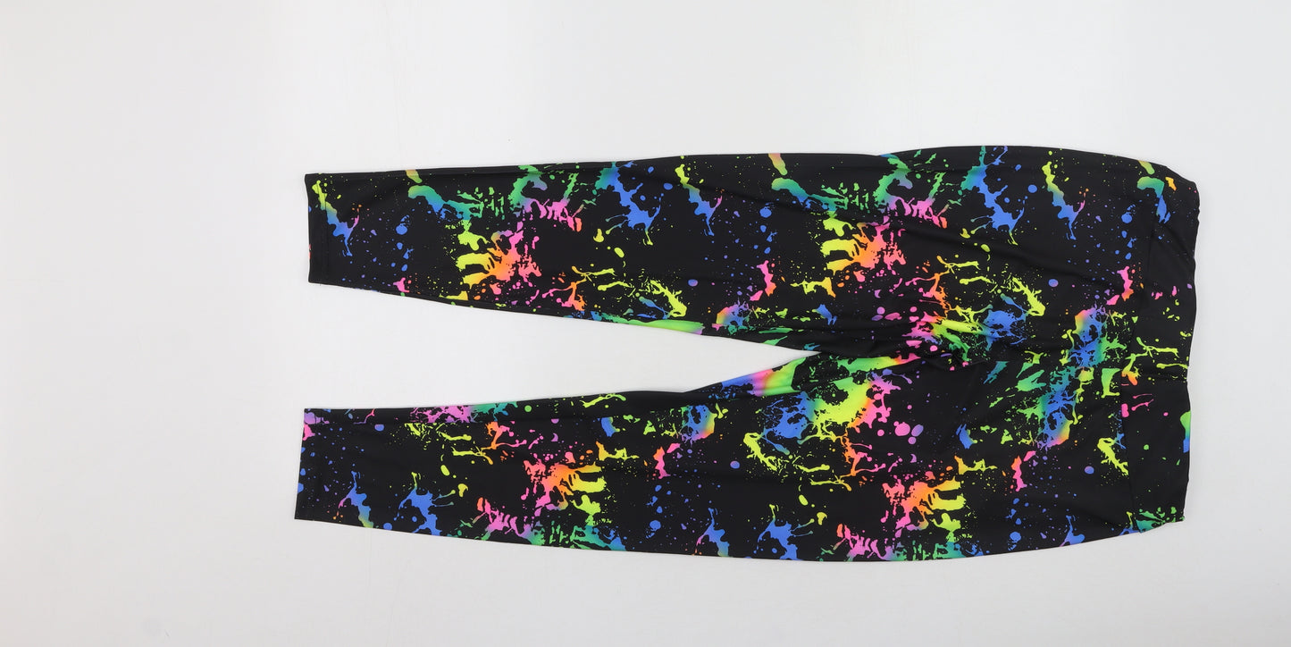 SheIn Womens Multicoloured Tie Dye Polyester Jegging Leggings Size L L27 in