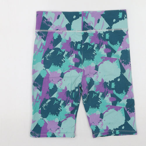 H&L Womens Multicoloured Geometric Cotton Sweat Shorts Size M L10 in Slim