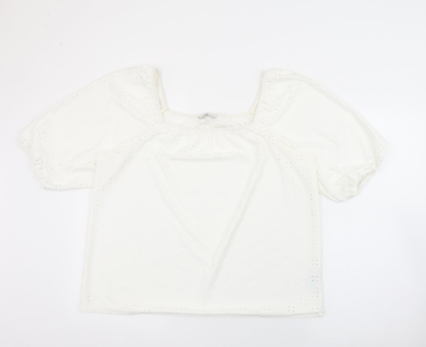 Papaya Womens White  Polyester Basic Blouse Size 16 Square Neck