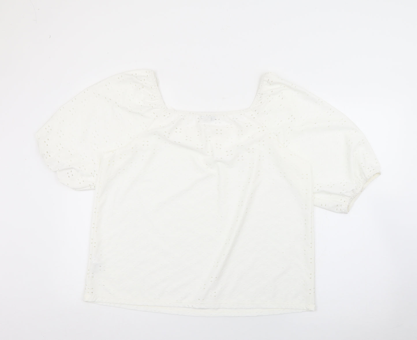 Papaya Womens White  Polyester Basic Blouse Size 16 Square Neck