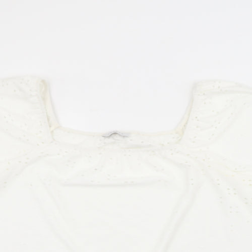 Papaya Womens White  Polyester Basic Blouse Size 16 Square Neck