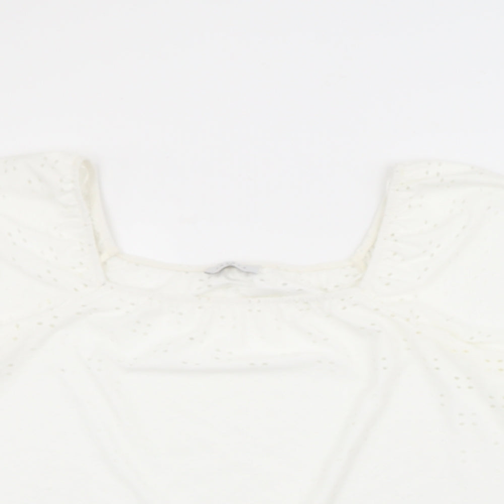 Papaya Womens White  Polyester Basic Blouse Size 16 Square Neck