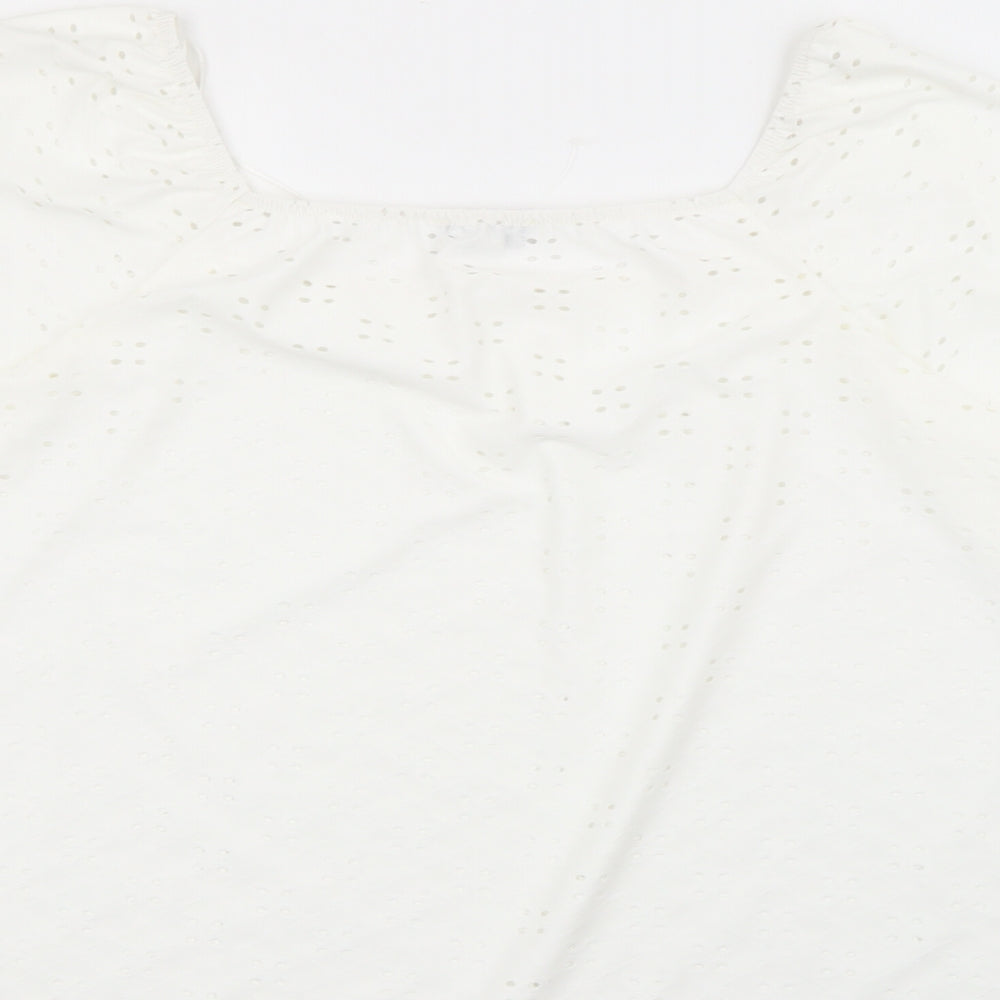 Papaya Womens White  Polyester Basic Blouse Size 16 Square Neck