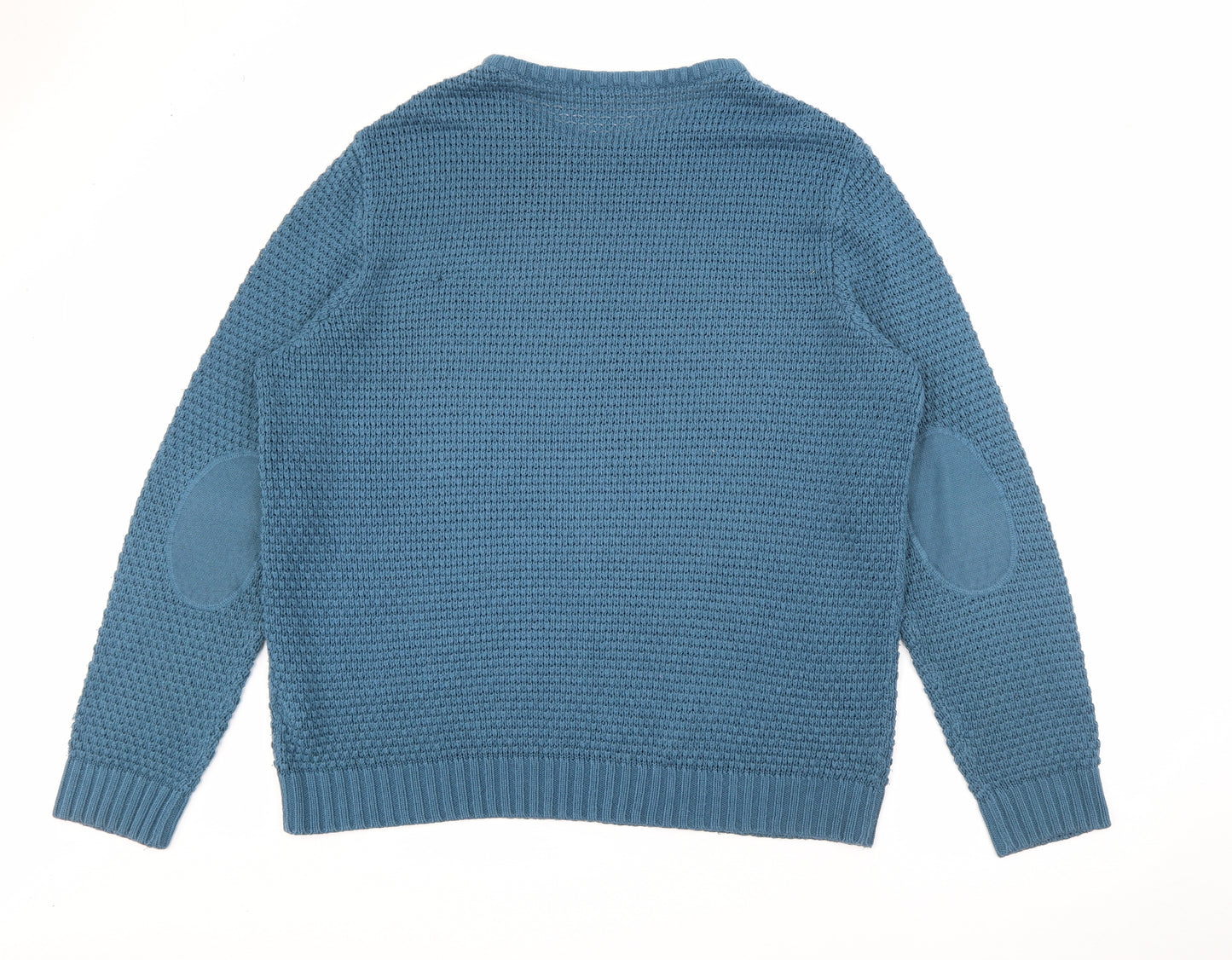F&F Mens Blue Crew Neck  Acrylic Pullover Jumper Size 2XL