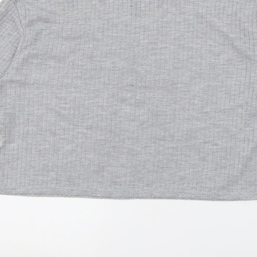 I SAW IT FIRST Womens Grey Round Neck  Polyester Pullover Jumper Size 14