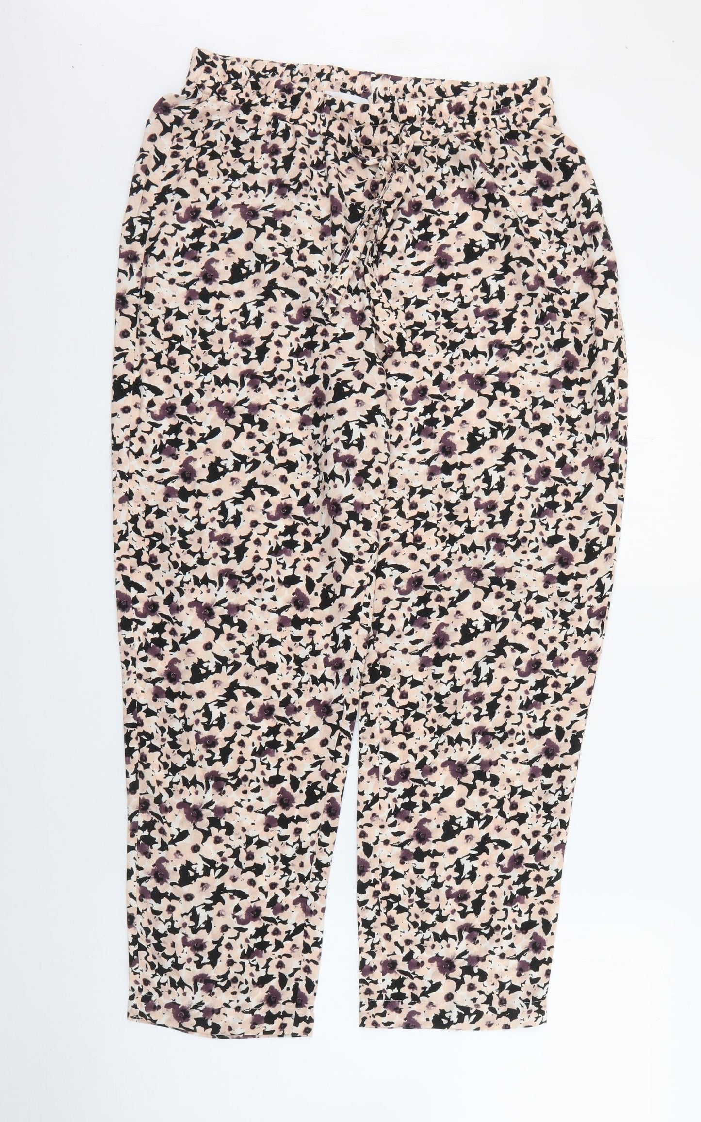 Primark Womens Multicoloured Geometric Viscose Trousers  Size 12 L25 in Regular