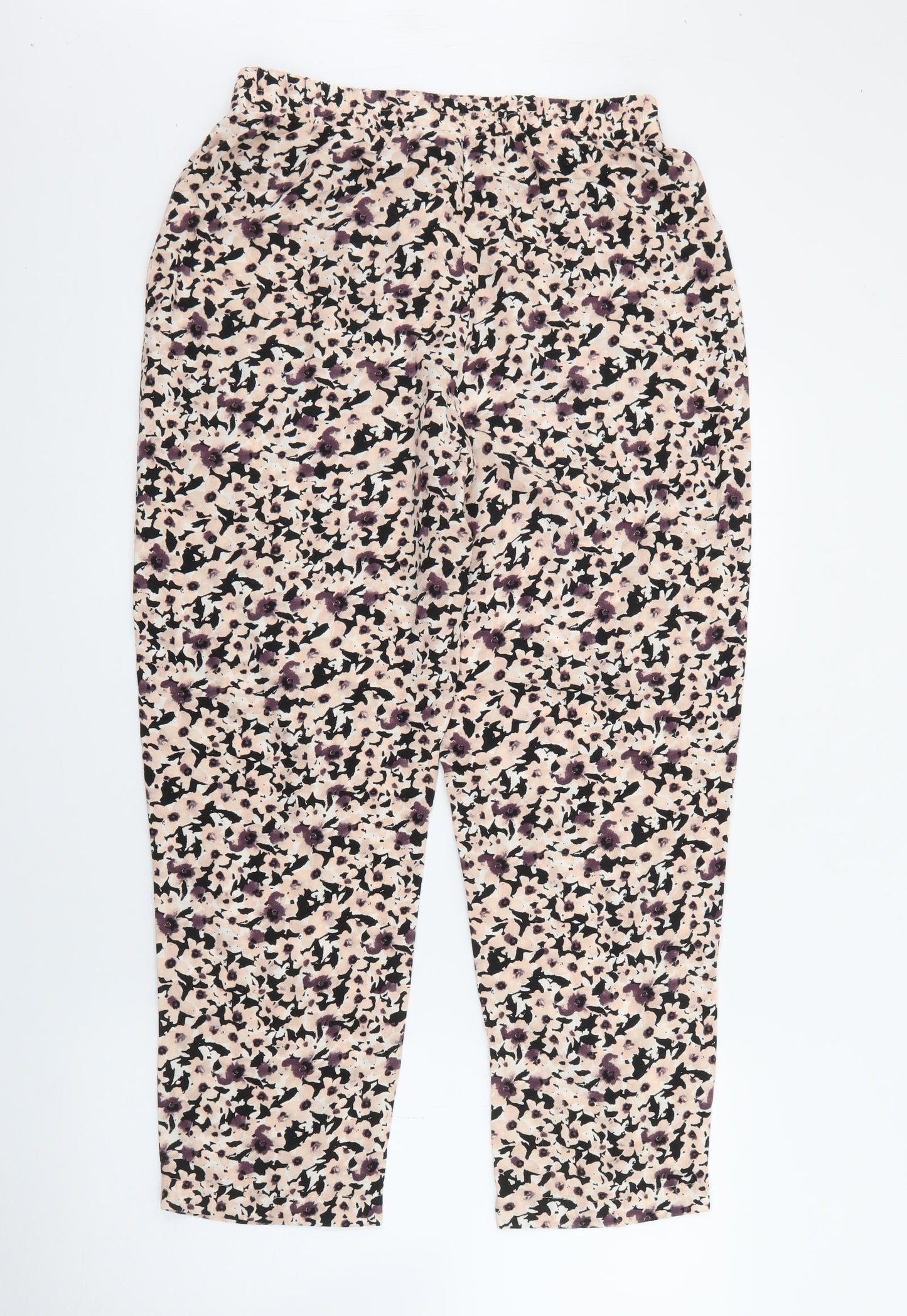 Primark Womens Multicoloured Geometric Viscose Trousers  Size 12 L25 in Regular