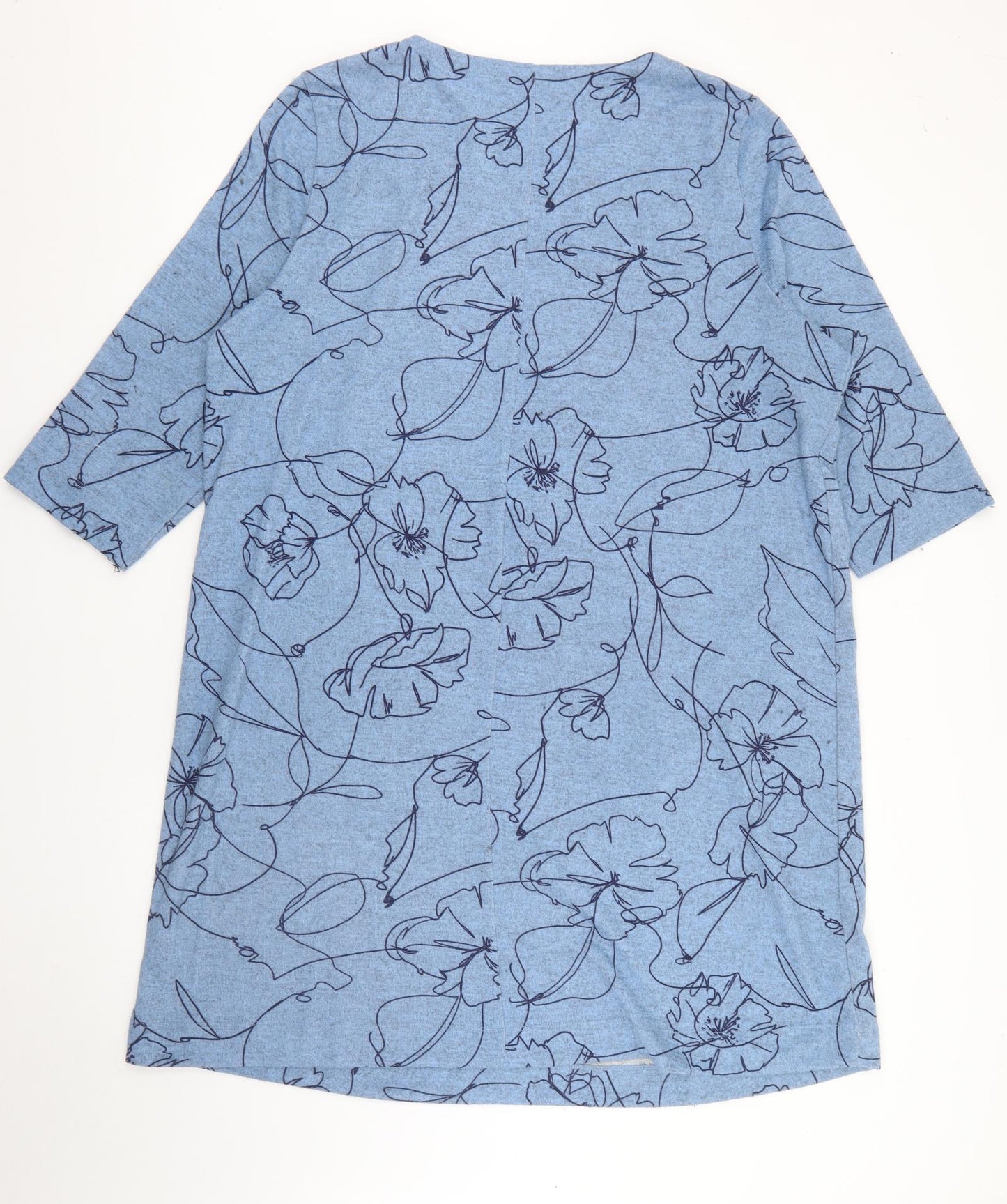 Bonmarché Womens Blue Geometric Polyester Jumper Dress  Size 22  Round Neck