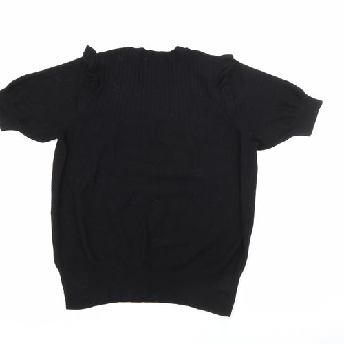 Marks and Spencer Womens Black Crew Neck  Viscose Pullover Jumper Size 12