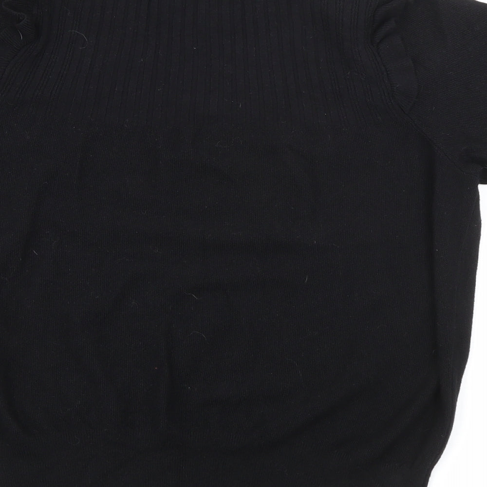 Marks and Spencer Womens Black Crew Neck  Viscose Pullover Jumper Size 12