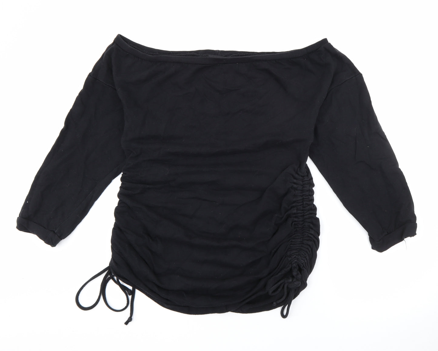 PRETTYLITTLETHING Womens Black  Polyester Jumper Dress  Size 16  Off the Shoulder