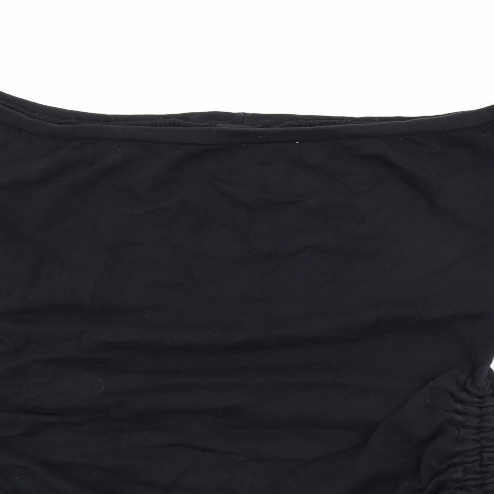 PRETTYLITTLETHING Womens Black  Polyester Jumper Dress  Size 16  Off the Shoulder