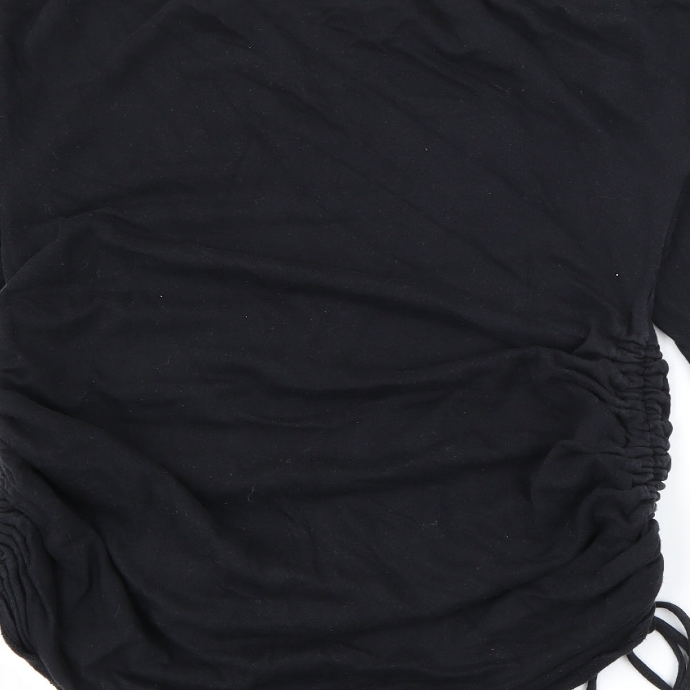PRETTYLITTLETHING Womens Black  Polyester Jumper Dress  Size 16  Off the Shoulder