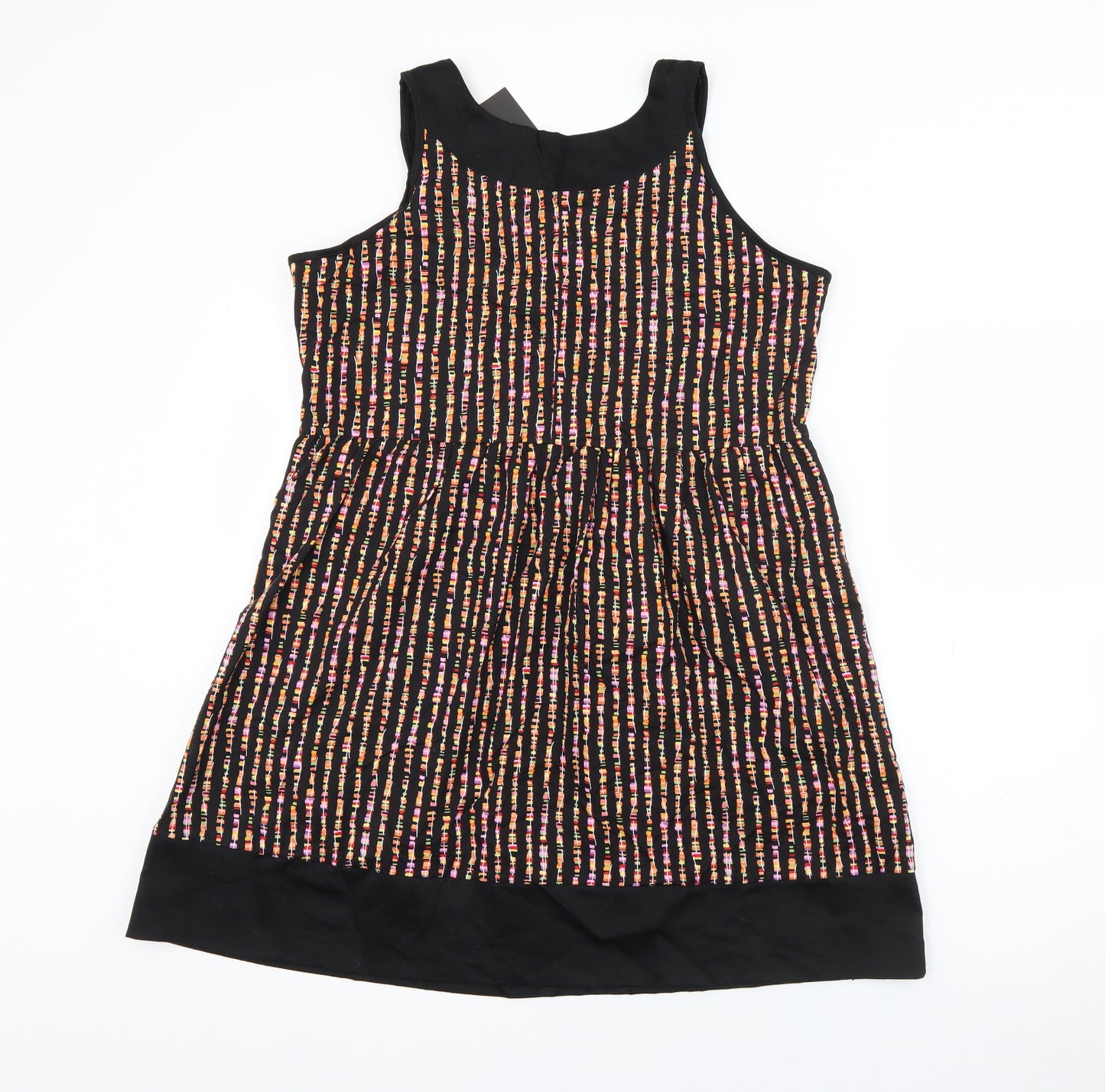 Zuppe Womens Black Geometric Cotton Fit & Flare  Size 4  Square Neck