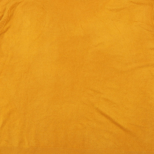 Primark Womens Yellow V-Neck  Acrylic Pullover Jumper Size L