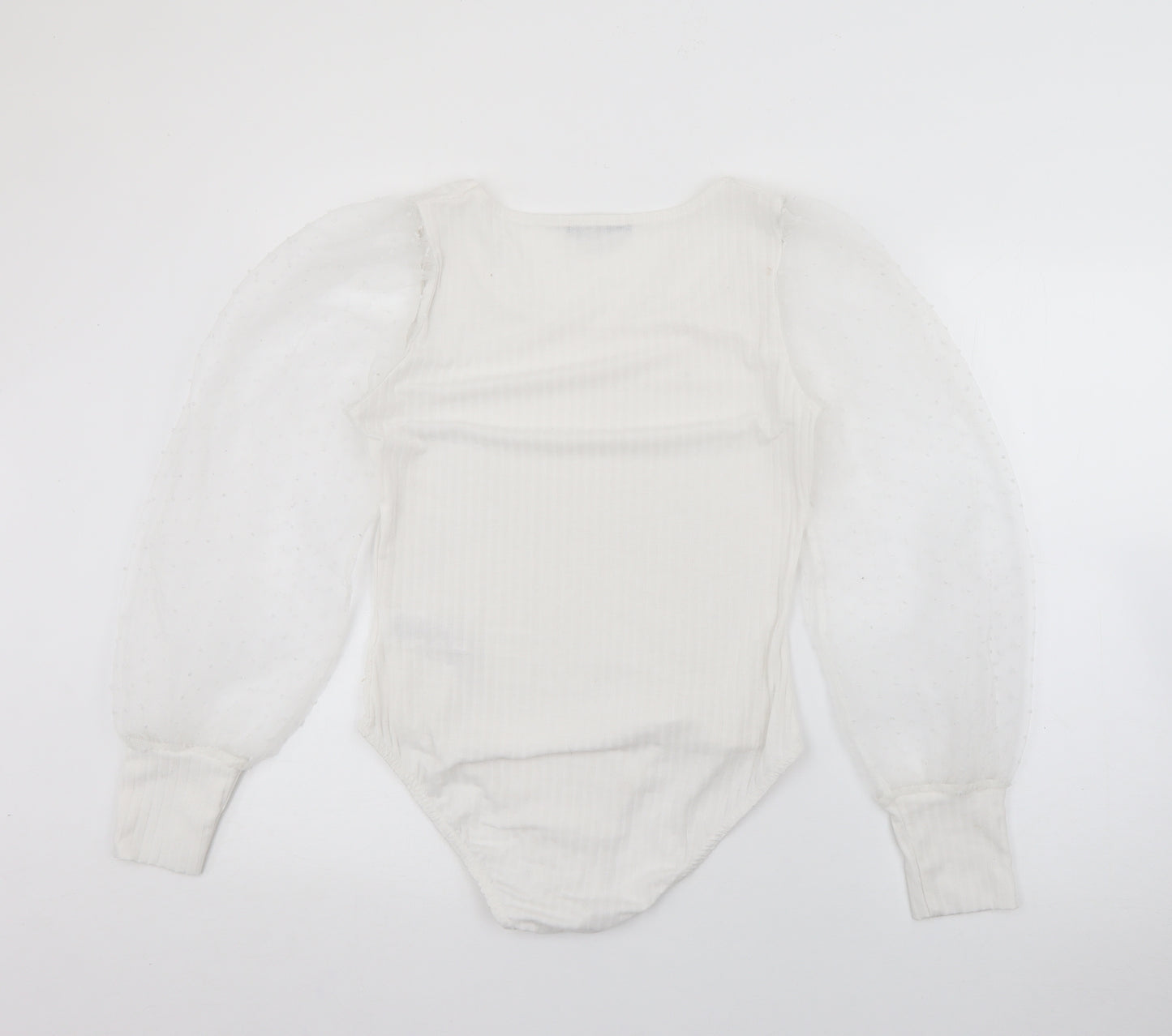 Quiz Womens White Square Neck  Polyester Pullover Jumper Size 14