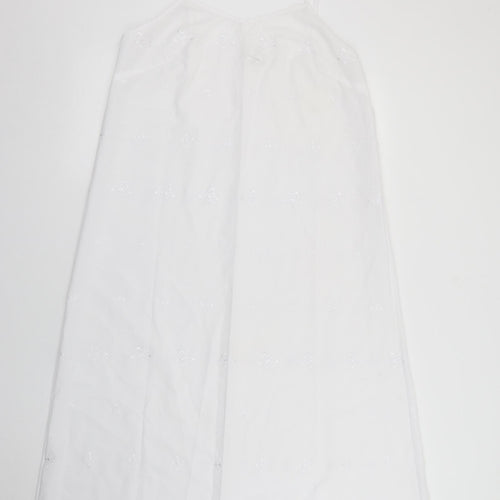 Tesco Womens White  Polyester Maxi  Size L  V-Neck