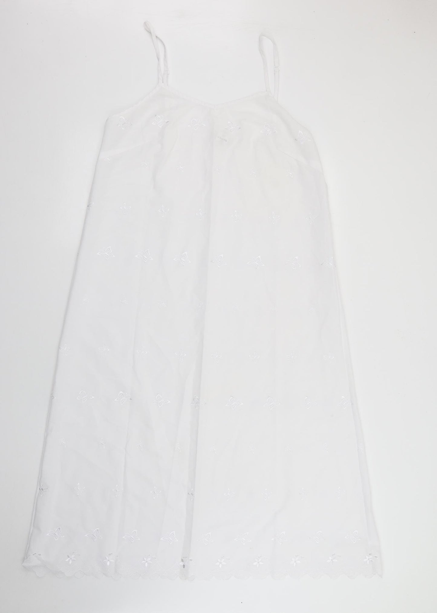 Tesco Womens White  Polyester Maxi  Size L  V-Neck