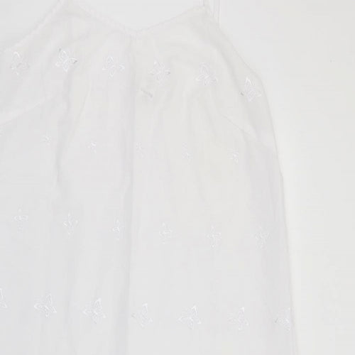 Tesco Womens White  Polyester Maxi  Size L  V-Neck