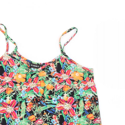 Exhibit Womens Multicoloured Floral Polyester Camisole Tank Size 10 V-Neck