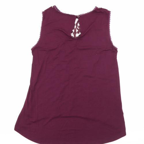AX Paris Womens Purple  Cotton Camisole Tank Size 10 Boat Neck