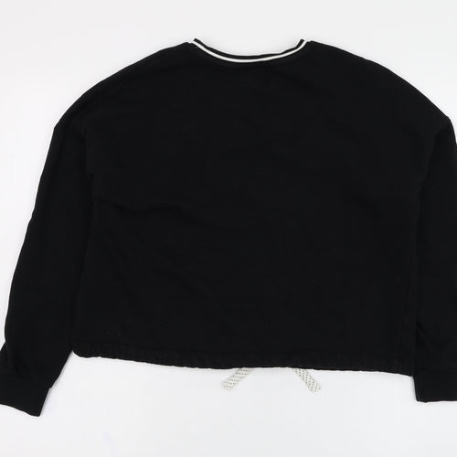 Marks and Spencer Girls Black  Cotton Pullover Sweatshirt Size 12-13 Years  Pullover - Future