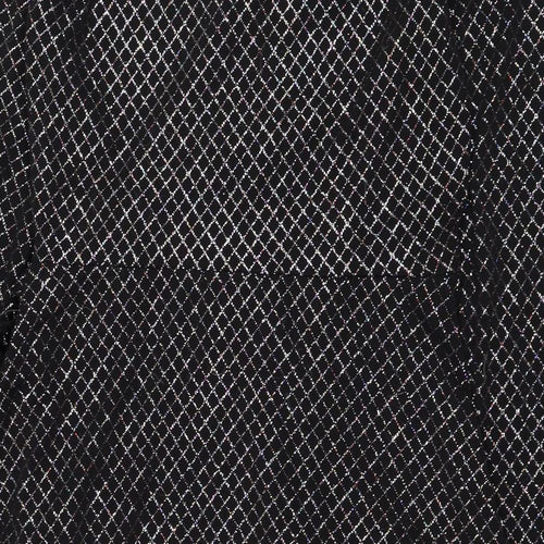 Red Herring Womens Black Check Polyester Wrap Dress  Size 10  V-Neck Tie
