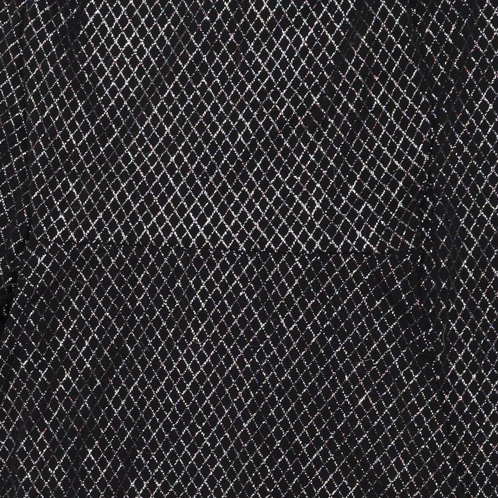 Red Herring Womens Black Check Polyester Wrap Dress  Size 10  V-Neck Tie