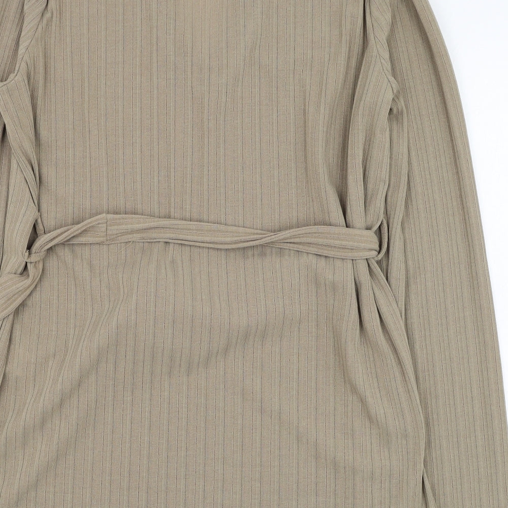 Papaya Womens Brown V-Neck  Polyester Pullover Jumper Size 16