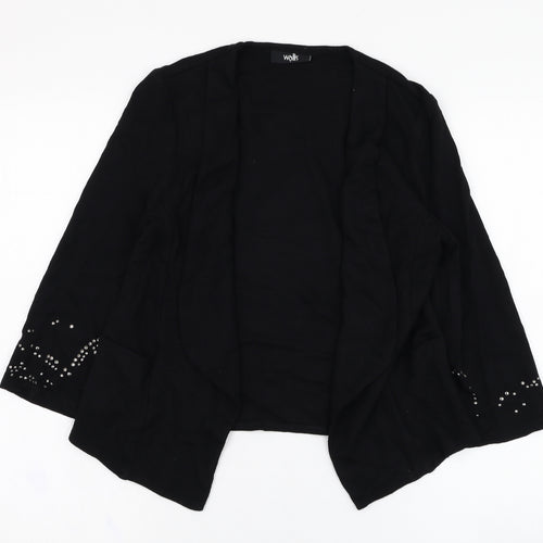 Wallis Womens Black Square Neck  Polyester Cardigan Jumper Size S