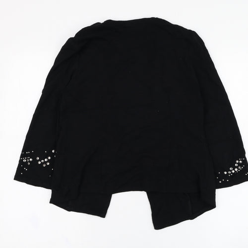 Wallis Womens Black Square Neck  Polyester Cardigan Jumper Size S