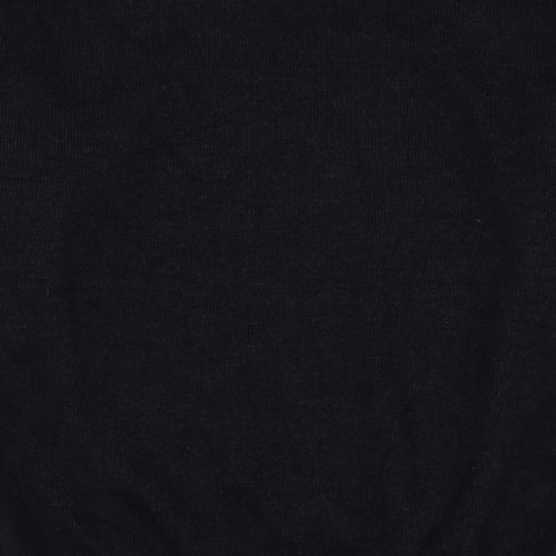 High Profile Mens Black Round Neck Check Acrylic Pullover Jumper Size S