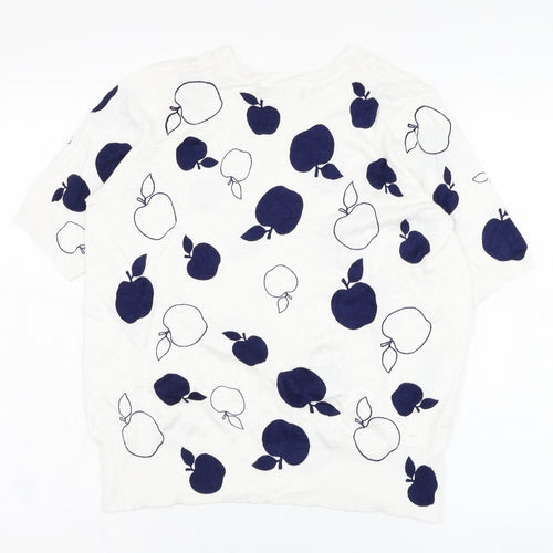 Marks and Spencer Womens White Round Neck  Viscose Pullover Jumper Size 12