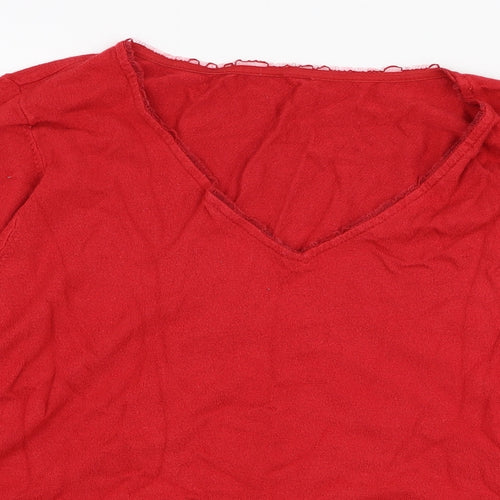 `marks Womens Red Round Neck  Viscose Pullover Jumper Size 20