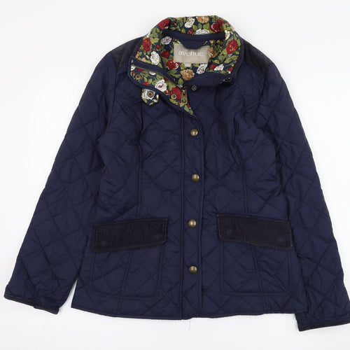 Avenue Womens Blue   Quilted Coat Size S  Zip