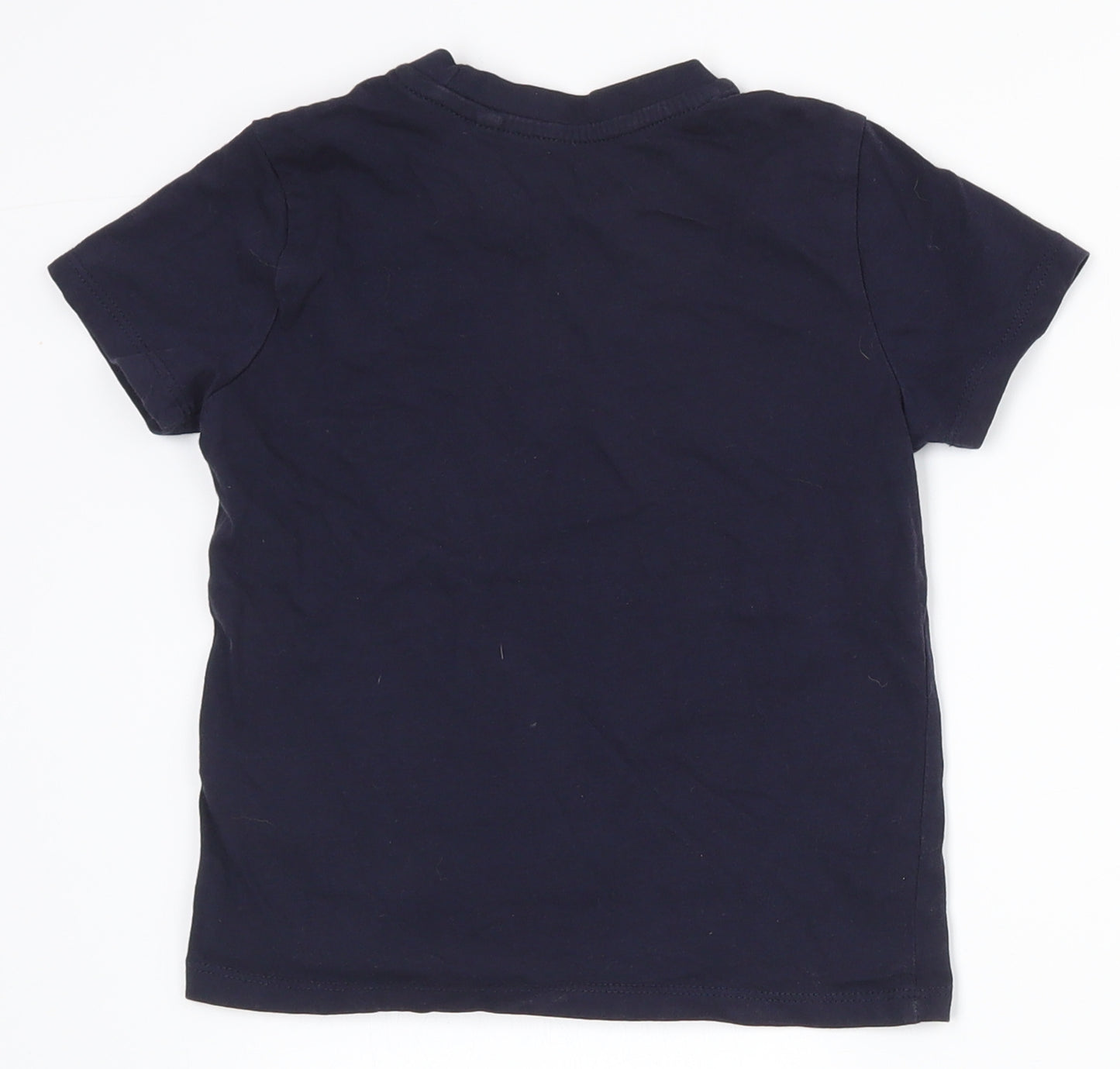 Primark Boys Blue  100% Cotton Basic T-Shirt Size 3-4 Years Round Neck Pullover