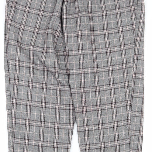 Primark Womens Multicoloured Plaid Polyester Capri Trousers Size 8 L24.5 in Regular Zip