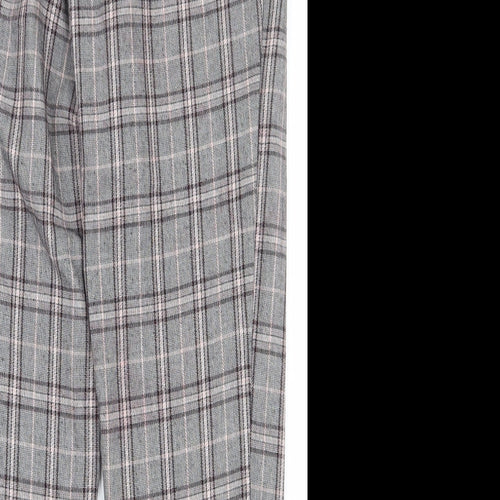 Primark Womens Multicoloured Plaid Polyester Capri Trousers Size 8 L24.5 in Regular Zip