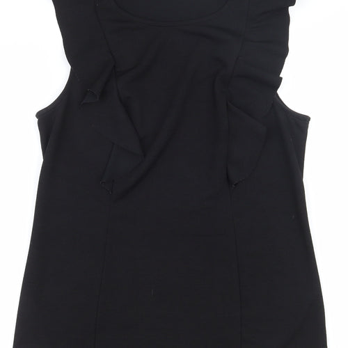 Papaya Womens Black  Polyester Basic Tank Size 10 Round Neck