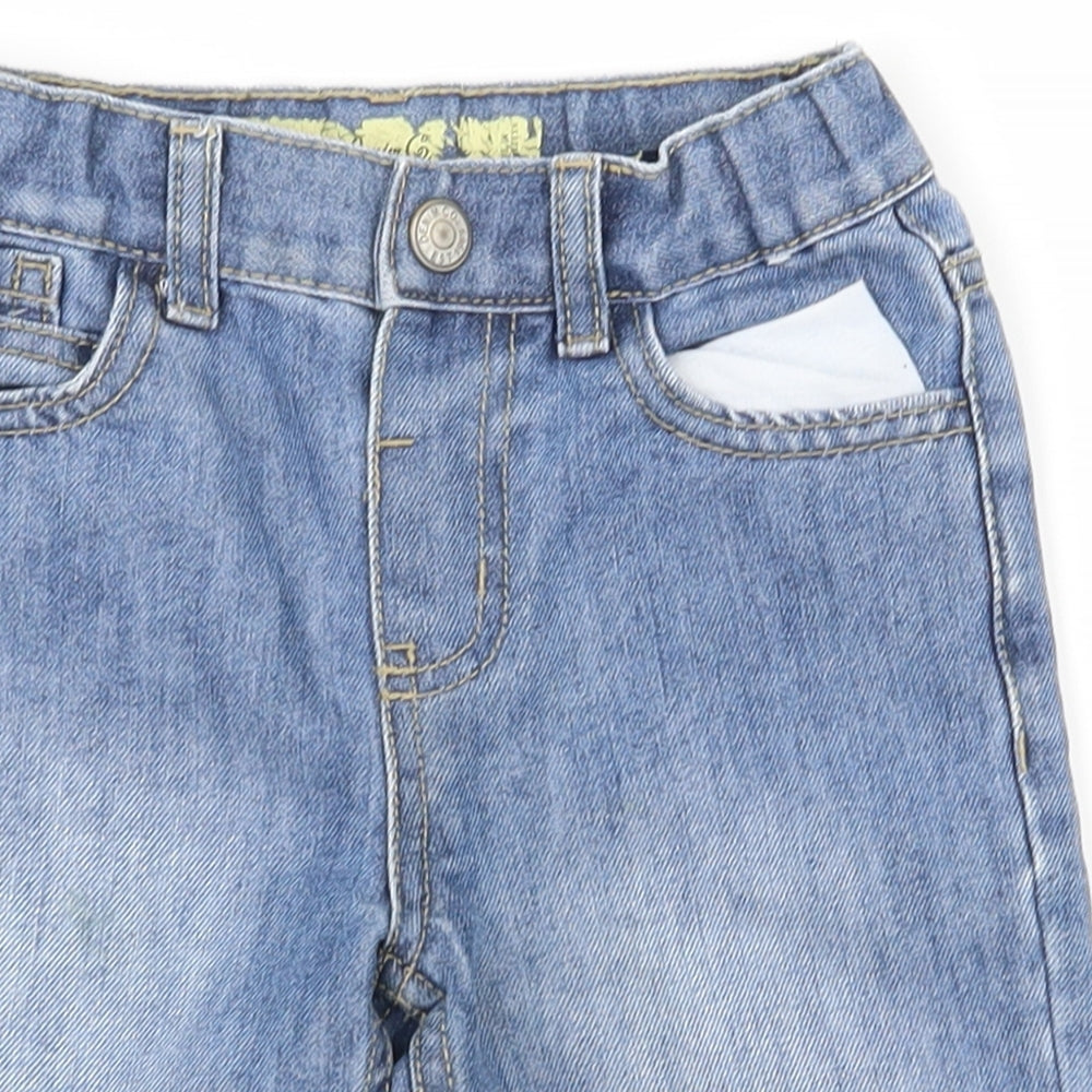 Denim & Co. Boys Blue  Cotton Chino Shorts Size 4-5 Years  Regular Zip