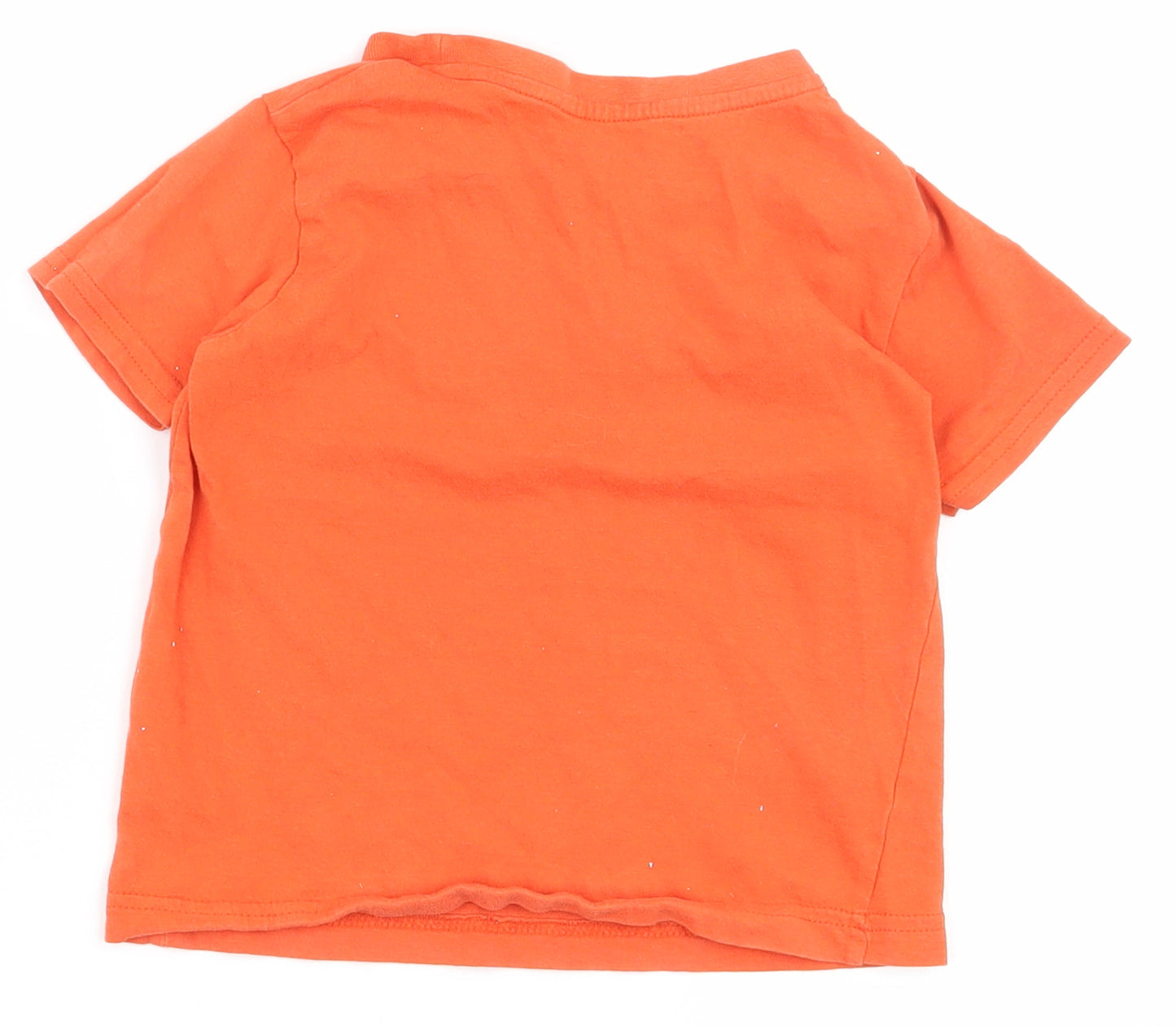 Primark Boys Orange  100% Cotton Basic T-Shirt Size 2-3 Years Round Neck Pullover