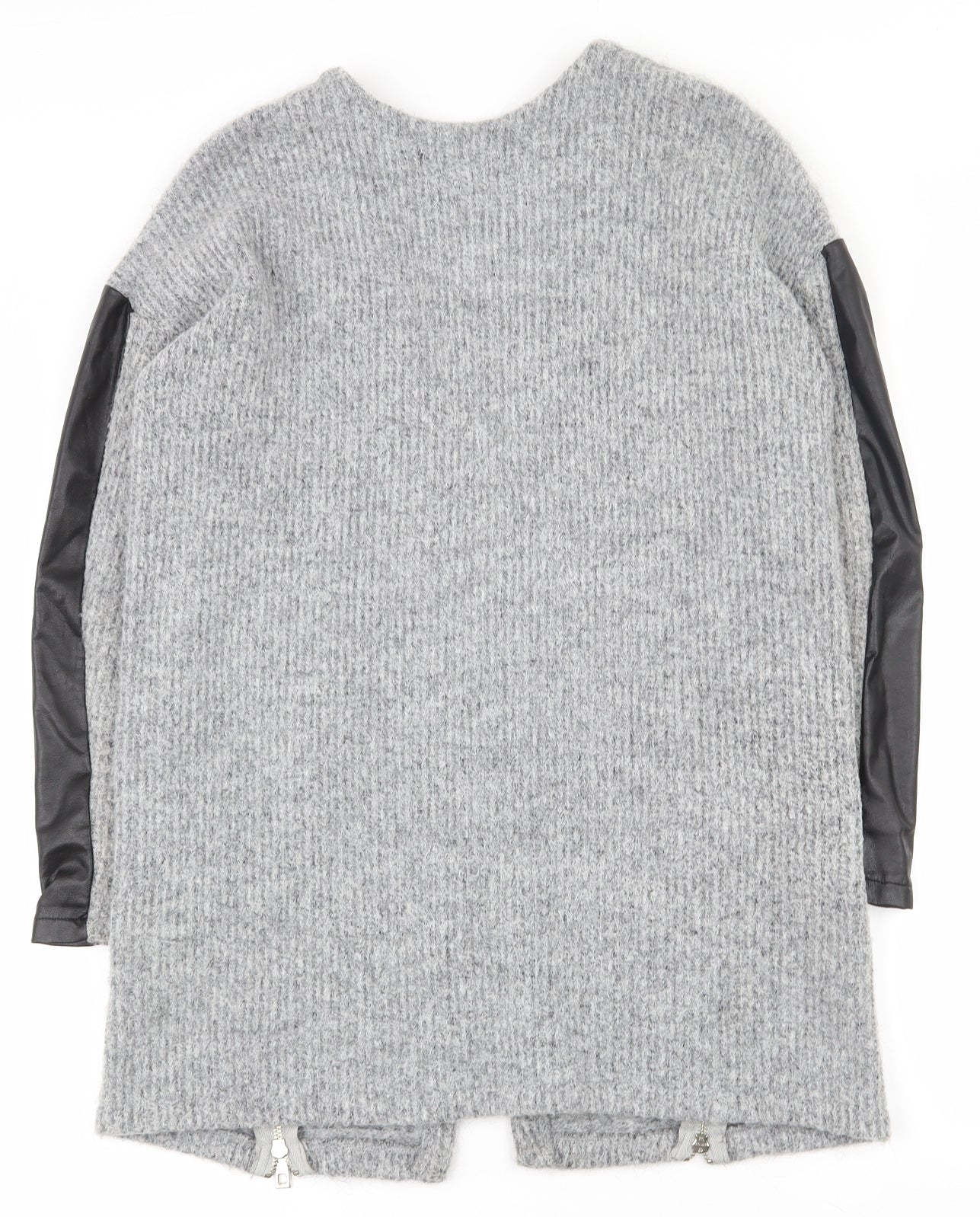River Island Womens Grey V-Neck  Polyester Cardigan Jumper Size 6