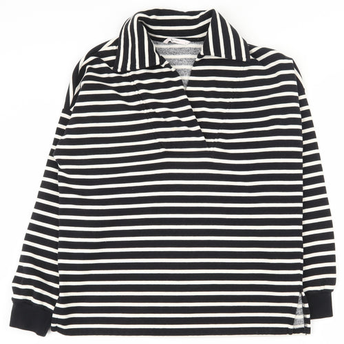 TU Womens Black Striped Cotton Pullover Sweatshirt Size 8  Pullover