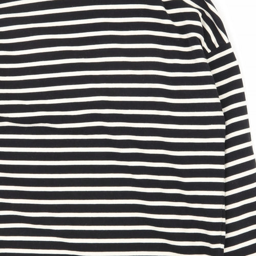 TU Womens Black Striped Cotton Pullover Sweatshirt Size 8  Pullover