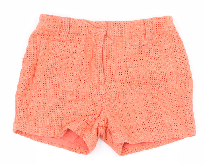 NEXT Girls Pink 100% Cotton Chino Shorts Size 7 Years Regular Zip