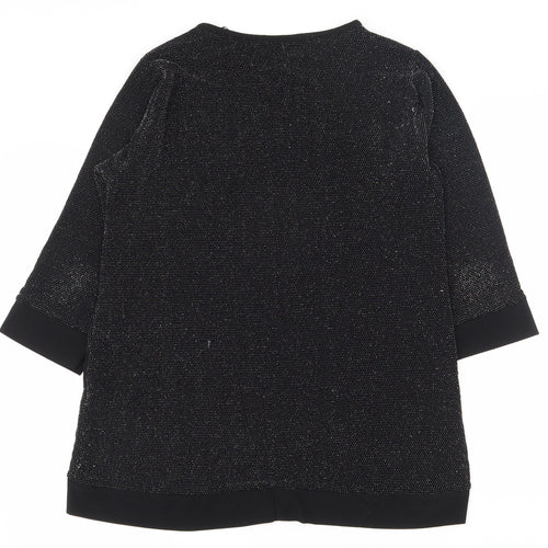 Quiz Womens Black  Nylon Basic T-Shirt Size 10 Round Neck